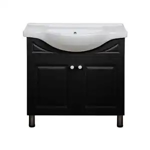 BATHROOM CABINET 2PC BLACK 850MM