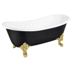 Bathtub Sesko Bk+wh With Gold Legs