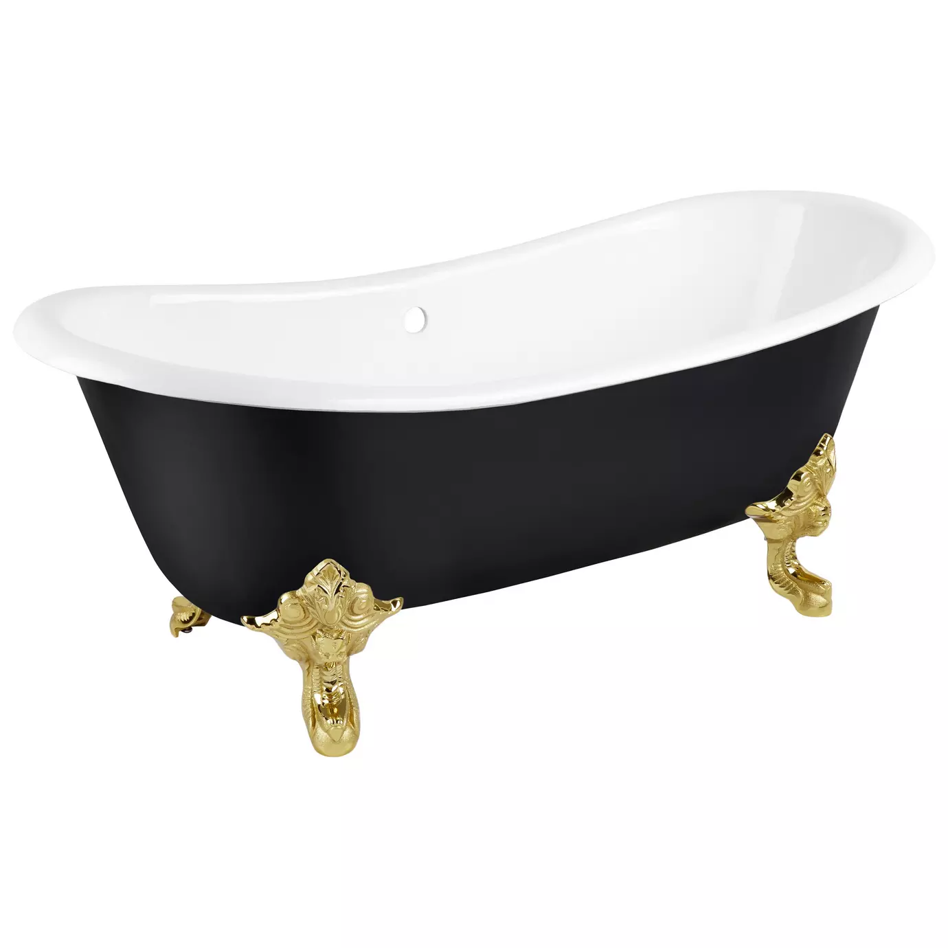 BATH SESKO Bathtub Sesko Bk+wh With Gold Legs - Image 1