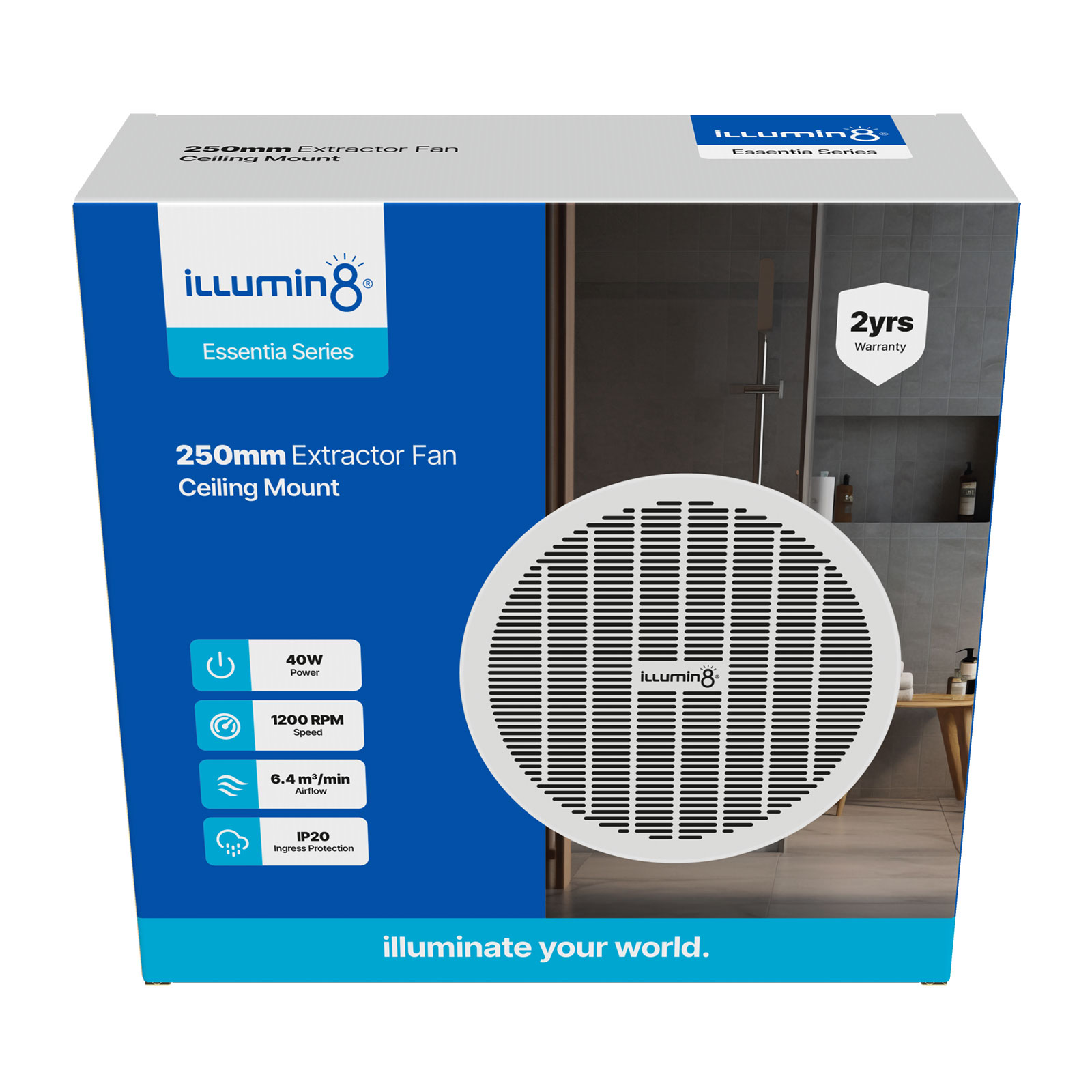 Extractor-Fan-CFE-0250WT-005 Extractor Fan 250mm Rnd Ceiling Illumin8 - Image 1