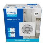 Extractor Fan 120mm Sq Wall/ceiling Mount Illumin8
