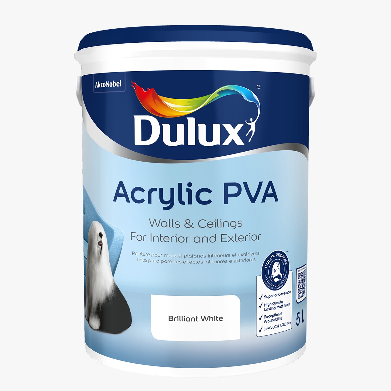 imageNSDS Paint Dulux Acrylic Pva Brilliant White 20lt - Image 1