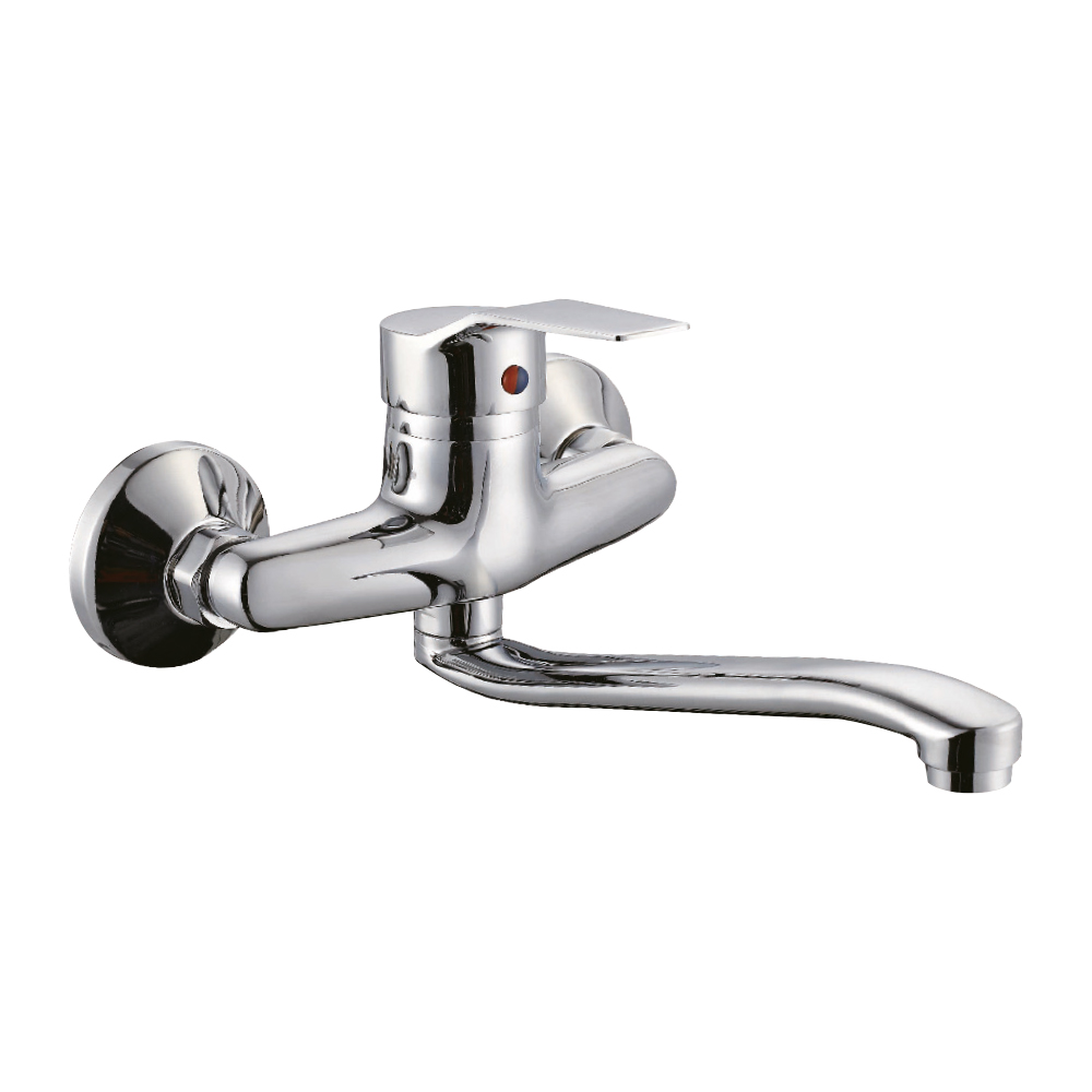 livorno_products Livorno Florenza Wall Mount Sink Mixer Chrome - Image 1