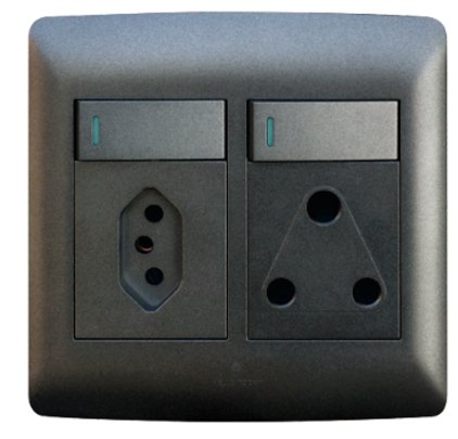 16A + Euro Socket Black S2-210
