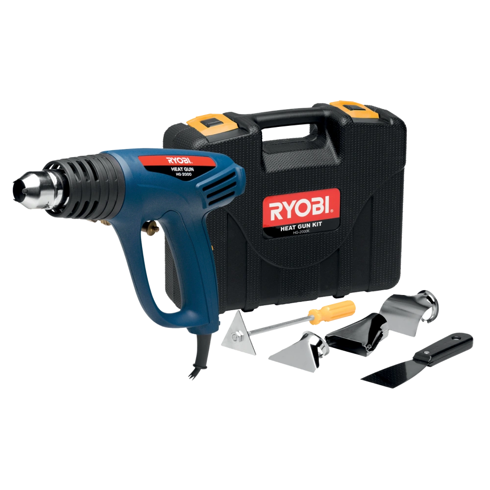 4960673689451_HG-2000K Heat Gun Kit 2000W 2 Speed 450°- 600° + 6Pce Accessory I HG-2000K - Image 1