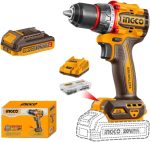 INGCO Cordless 20V Lithium-ion Drill 55NM Brushless Kit CDLI205582 - Image 2