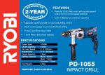 Ryobi PD-1055 Impact Drill 13mm 1050W - Image 2