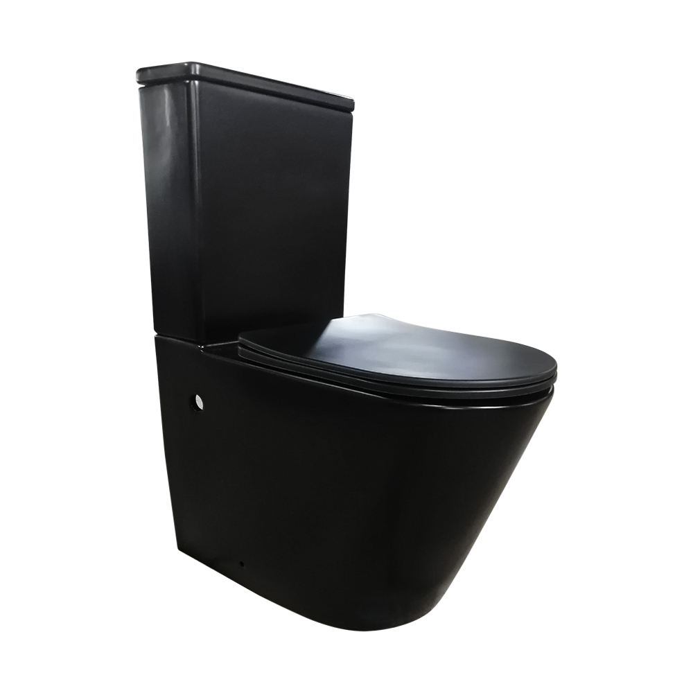 TS040_web LIVORNO TOILET SET MATTE BLACK ROUND - Image 1