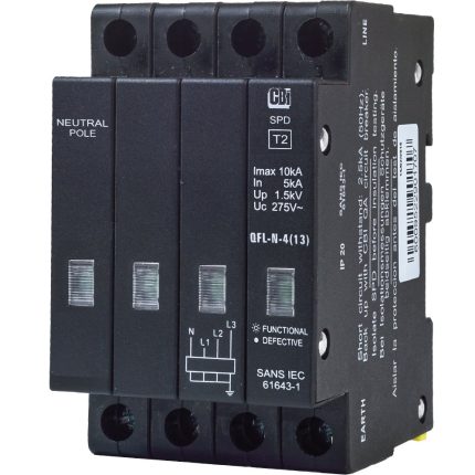 CBI Surge Arrestor 4 Pole Black
