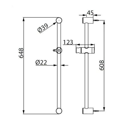 Cobra Pause Shower Rail Round FSWRS1PS-0GT01