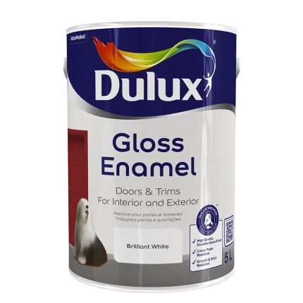 Dulux Gloss Enamel Brilliant White 5L