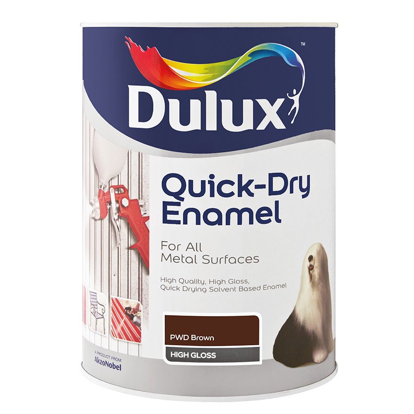 Dulux Quick Dry Enamel PWD Brown 1L Dulux Quick Dry Enamel PWD Brown 1L