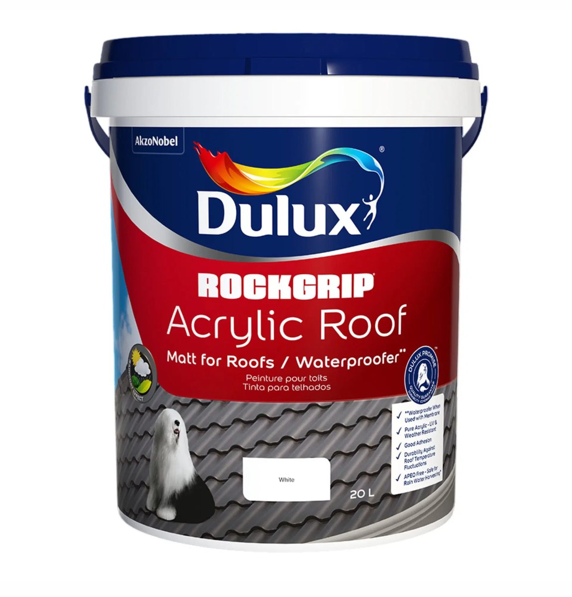 Dulux Rockgrip Acrylic Roof Paint Dreamy Fog 20L Dulux Rockgrip Acrylic Roof Paint Dreamy Fog 20L