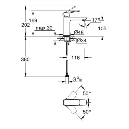 Grohe Basin Tap S-Size Matt Black