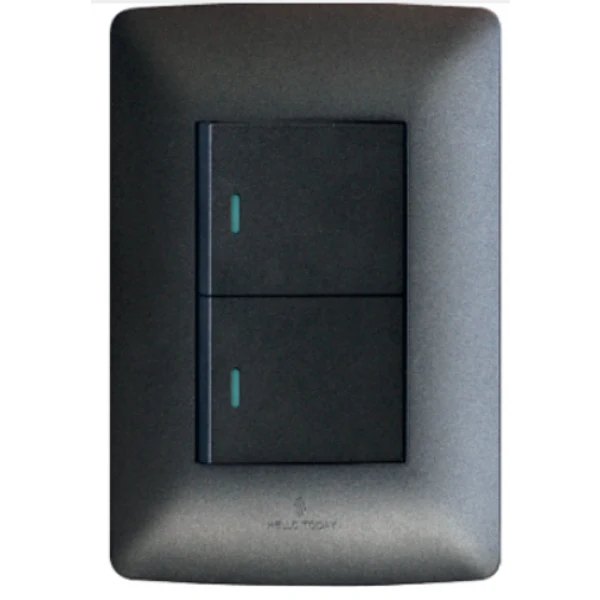 Hello Today 2 Lever Switch 4 x 2 Grey/Black Hello Today 2 Lever Switch 4 x 2 Grey/Black