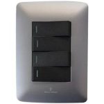 Hello Today 4 Lever Switch 4 x 2 Grey/Black