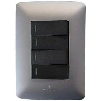 Hello Today 4 Lever Switch 4 x 2 Grey/Black