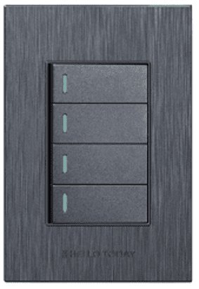 Hello Today 4 Lever Switch 4 x 2 Grey/Black