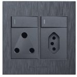 Hello Today Switched Socket/Euro/2 x USB Socket 4 x 4 Grey/Black