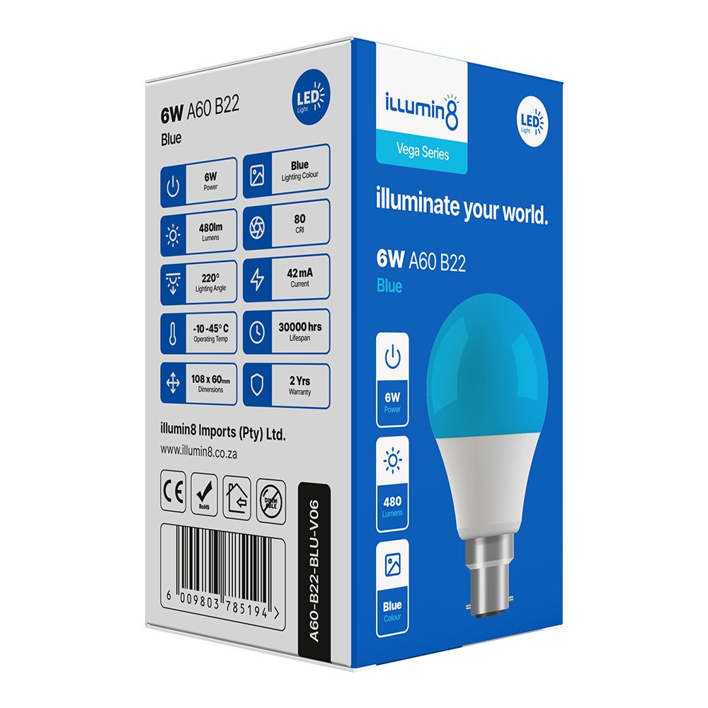 Illumin8 LED Bulb B22 Blue 6W Illumin8 LED Bulb B22 Blue 6W