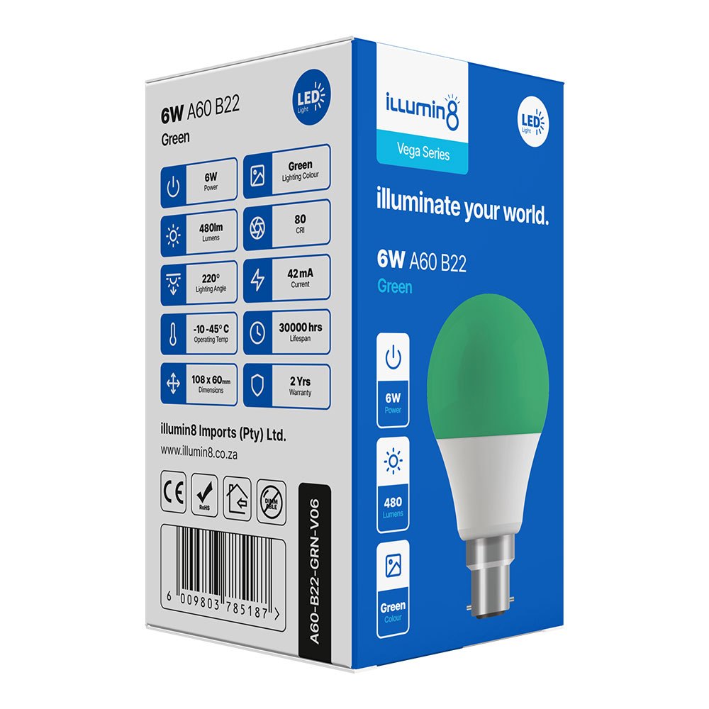 Illumin8 LED Bulb B22 Green 6W Illumin8 LED Bulb B22 Green 6W
