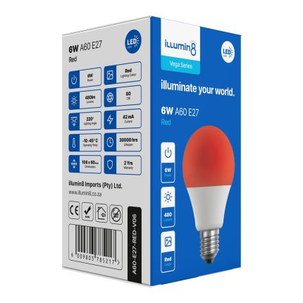 Illumin8 LED Bulb E27 Red 6W