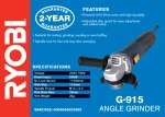 RYOBI ANGLE GRINDER 115MM 900W G-915 - Image 2
