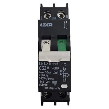 Lear Earth Leakage Mini Rail 2 Pole 63A