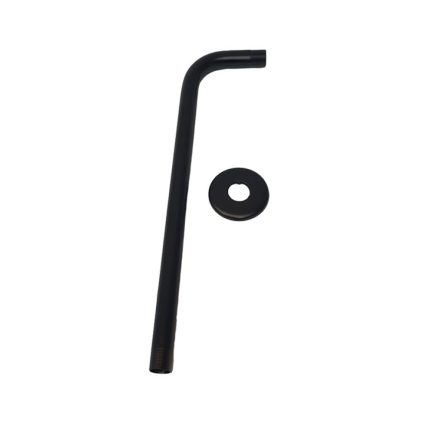 Livorno Shower Arm & Flange Round Black SH38