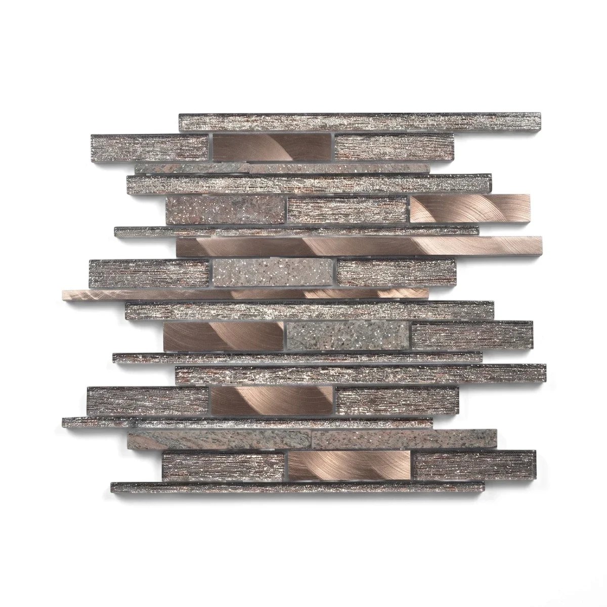 Mosaic Linear Copper/Graphite Glass & Metal Mosaic Linear Copper/Graphite Glass & Metal