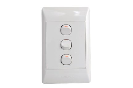 Redisson 3 Lever Switch 4 x 2 White Metal A-M03