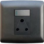 Switched Socket 4 x 4 16A Black S2-209S